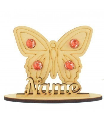 6mm Personalised Butterfly Shape Mini Lindt Egg Holder on a Stand - Stand Options